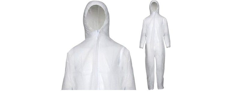 1. Macacão descartável de polipropileno branco