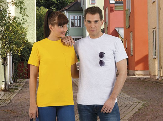 Camisetas coloridas manga curta com bolso