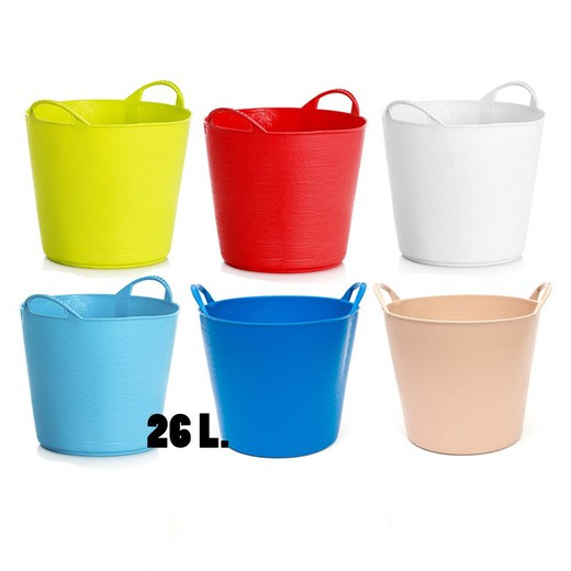 Capazos de colores de plástico reciclado 26 litros