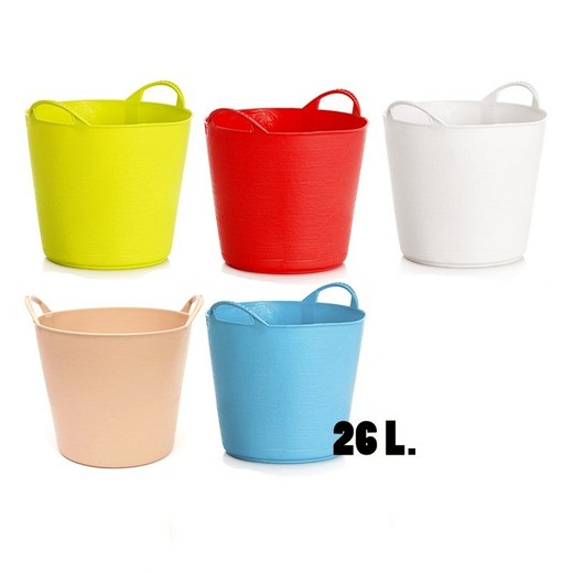 Capazos de colores de plástico reciclado 26 litros