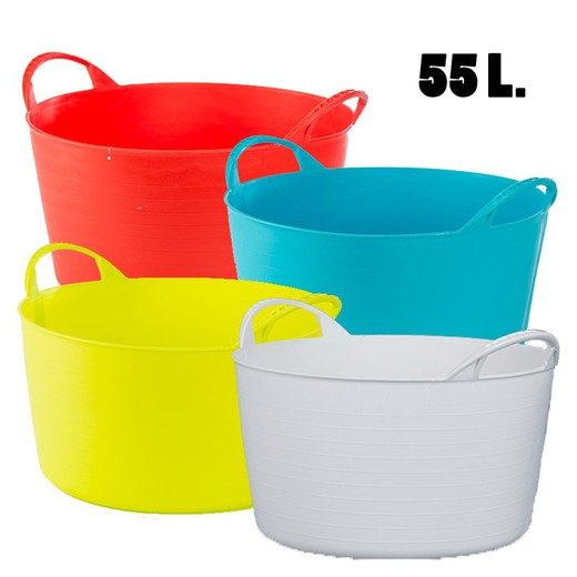 Cabassos de plàstic grans de colors 55 litres