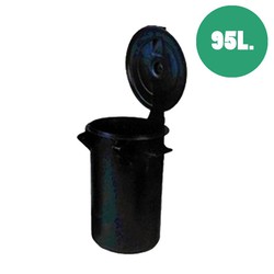 PLASVIDAVI Cubo de basura negro con tapadera. Capacidad 100 Litros.  Especial exterior : : Hogar y cocina