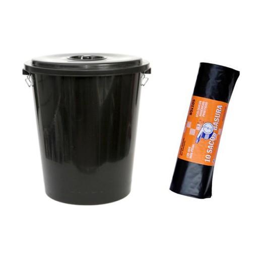 Seau plastique 100 litres + sacs poubelles