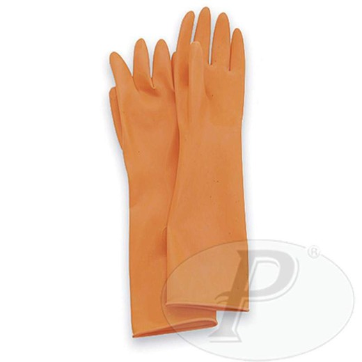 [10 paires] Gant long en latex sans flocage orange