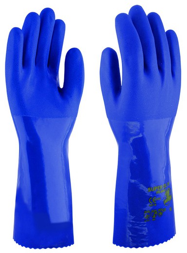 3L luvas de PVC azul Super Oil 35