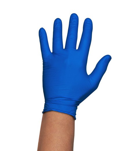 Luvas grossas de nitrilo 4.6 azul - 100