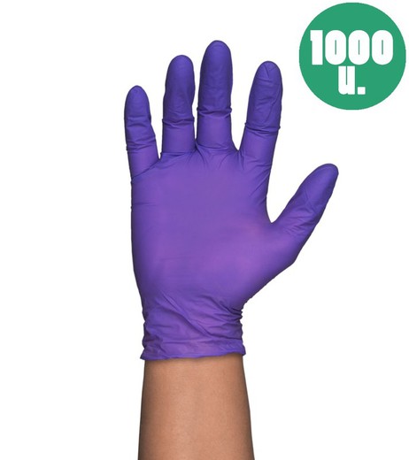 Guantes de nitrilo violeta desechable 3.8 - 1000u
