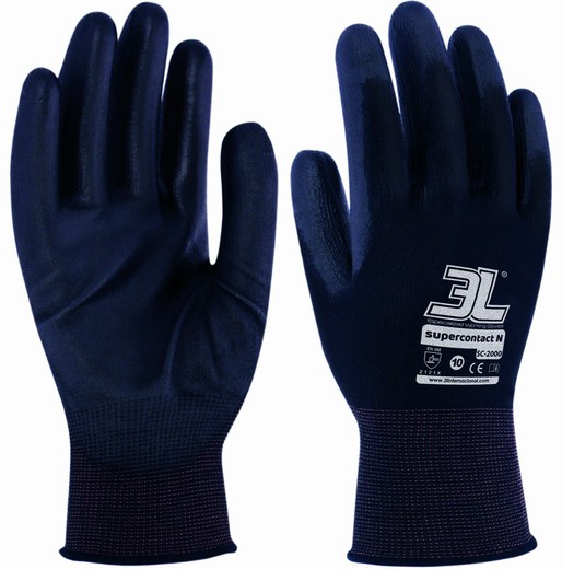 Gants en nylon polyuréthane noir 3L