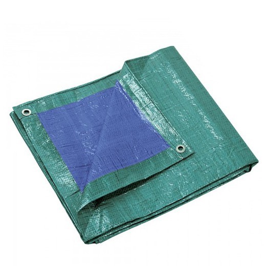 Tela de ráfia bicolor verde/azul 140g
