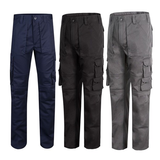 Pantalon de travail multi-poches avec gousset en tissu