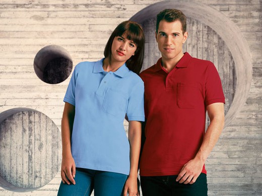 Camisas pólo 100% algodão coloridas com bolso - HAWK