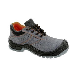 Sapato de segurança em camurça perfurada cinza