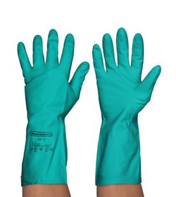[1pr] Luvas de nitrilo flocado para serviço pesado