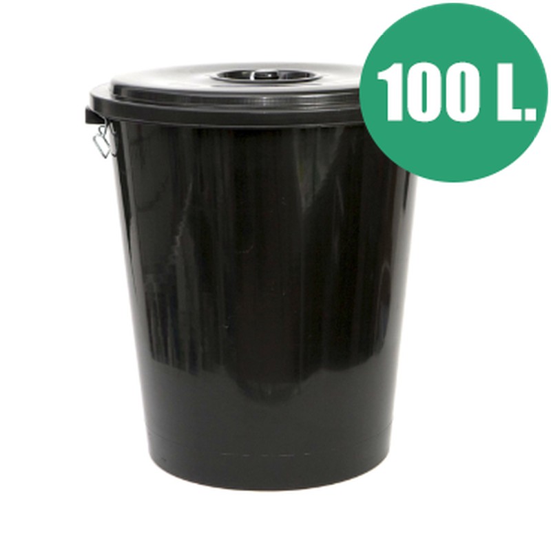 KKNH Cubo de basura grande de plástico de gran capacidad, grueso y  duradero, cubo de basura de 100 litros, pedal con ruedas, cubo de basura al  aire