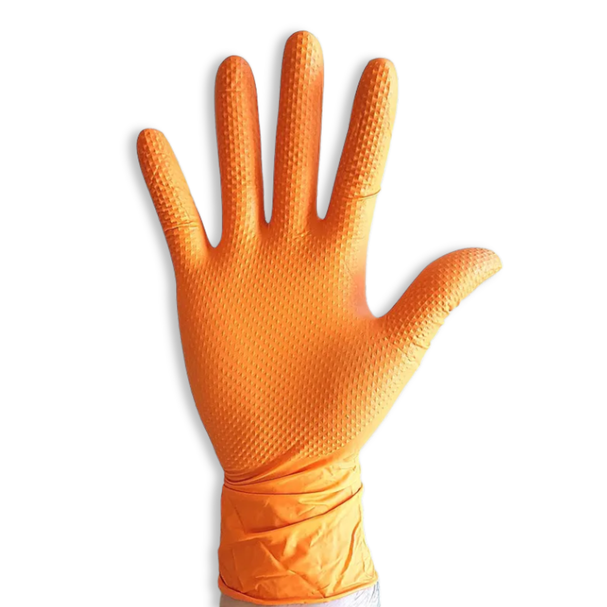 [50u] Guantes de nitrilo diamantado 8.5 L/Naranja