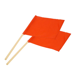 Drapeaux d'avertissement en tissu orange avec manche en bois