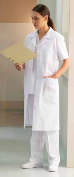 Bata laboral blanca de mániga curta de DONA