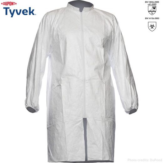 Batas Tyvek blancas de protección química DuPont