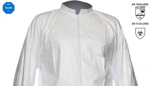 Batas Tyvek blancas de protección química DuPont