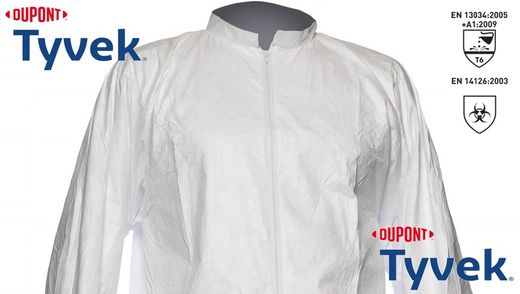 Batas Tyvek blancas de protección química DuPont