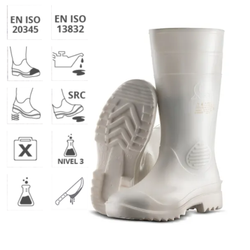 Bota de água anti-gordura branca de segurança Segur