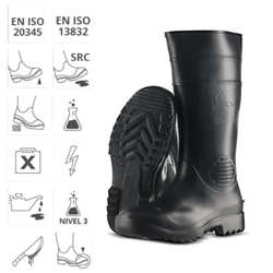 Botes d’aigua negres Segur puntera y plantilla
