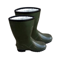 Galochas verdes com forro de shearling