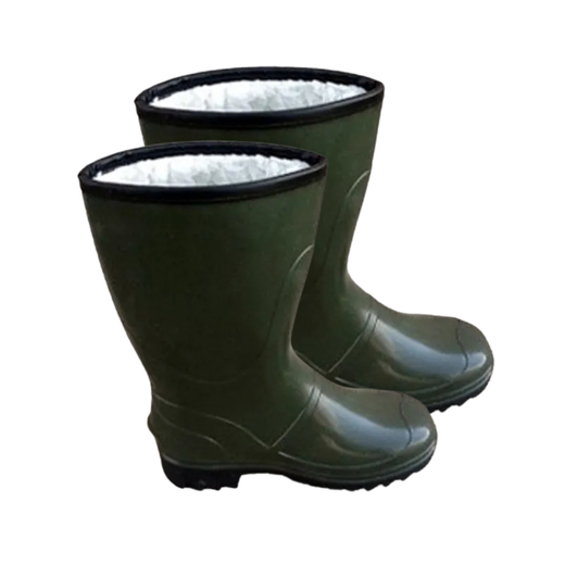 Galochas verdes com forro de shearling