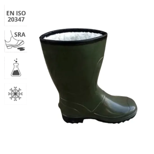 Galochas verdes com forro de shearling