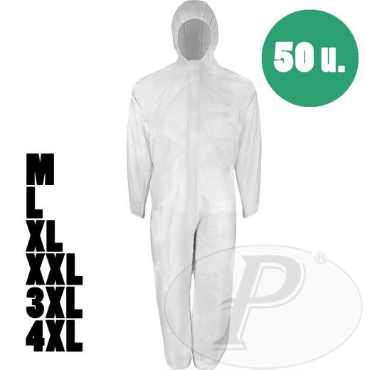 Buzos desechables 3XL y 4XL de polipropileno - 50u