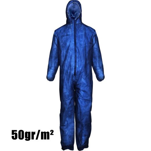 [50u] Monos blancs de polipropilè d’un sol ús amb cremallera