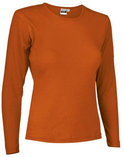 Camisetas de MUJER de trabajo manga larga algodón-poliéster cuello redondo - CINDY