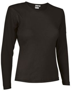 Camisetas de MUJER de trabajo manga larga algodón-poliéster cuello redondo - CINDY