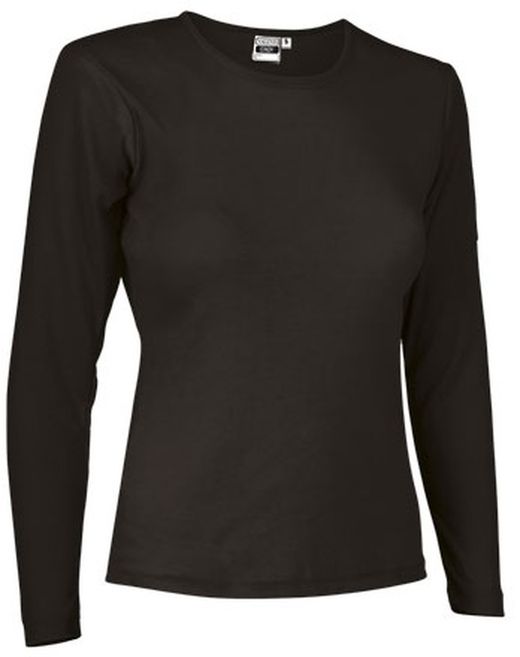 Camisetas de MUJER de trabajo manga larga algodón-poliéster cuello redondo - CINDY
