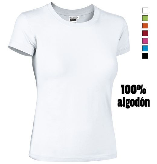 Camisetas de MUJER de trabajo 100% algodón cuello redondo - PARIS