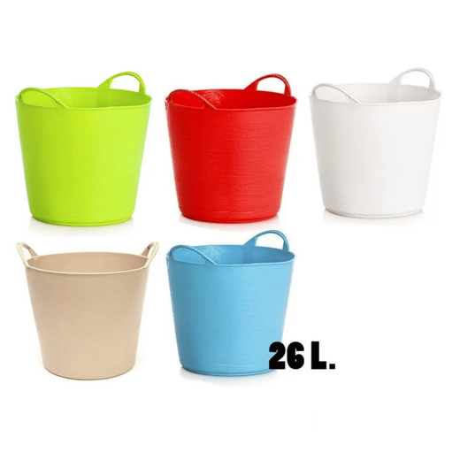Capazos de colores de plástico reciclado 26 litros