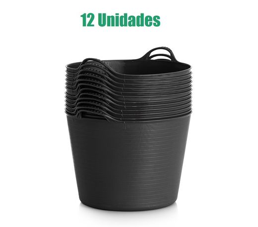 Capazos de plástico negro agricultura 42 litros