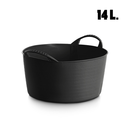 Capazos de plástico reciclado 14 litros negros