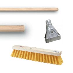 Escova vassoura 50 cm Proex + cabo de madeira sem fio 120 cm