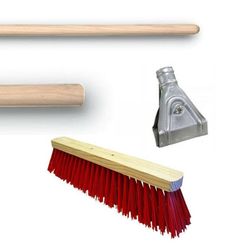 Escova de 43 cm + cabo de madeira sem fio de 120 cm