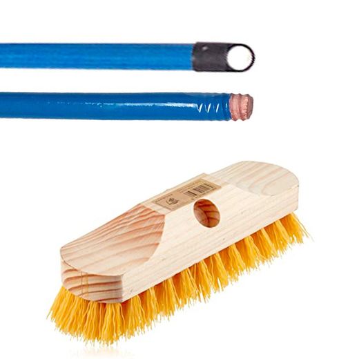 Raspall mexil + mànec de fusta blau 120 cm
