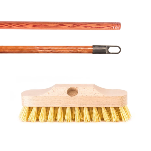 Cepillo mexil + mango de madera marrón 125 cm
