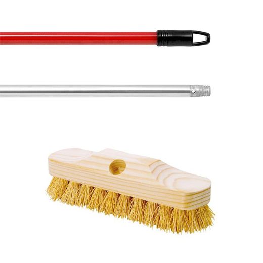 Raspall Zacatón de 5x10 + mànec metàl·lic vermell 140 cm