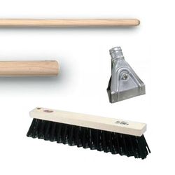 Cepillos barrendero Universal negro + palo de madera 120 cm sin rosca