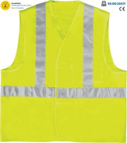 Gilet avec 3 bandes réfléchissantes jaunes