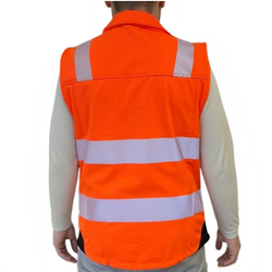 Chaleco impermeable reflectante con forro polar softshell