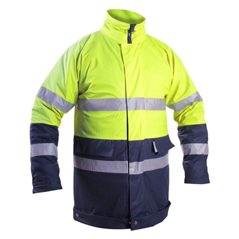 1 unid impermeable invierno al aire libre trabajo capa alta visibilidad estándar seguridad desgaste chaqueta algodón extraíble forro 