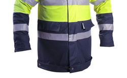 Casaco acolchoado impermeável e anti-frio de alta visibilidade