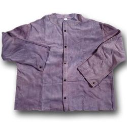 Blouson soudeur cuir croûte gris