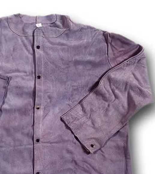 Blouson soudeur cuir croûte gris